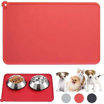 Miska pro psa Silikonová podložka pod misku pro psy a kočky, vodotěsná, protiskluzová, zabraňuje rozlití jídla,