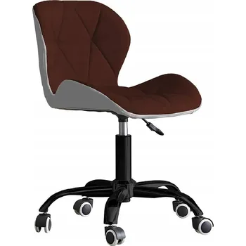 OTOČNÁ ŽIDLE světle hnědá bílá na kolečkách KANCELÁŘSKÁ ŽIDLE EKO KŮŽE styl