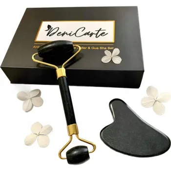 Masážní přístroj MASÁŽNÍ PŘÍSTROJ JADEITOVÝ VÁLEČEK NA OBLIČEJ + GUA SHA SADA V KRABIČCE