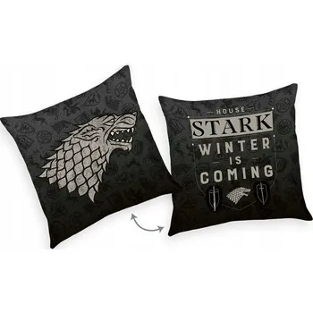 Polštář Polštář hra o trůny Game of Thrones Stark 40x40 Winter Coming