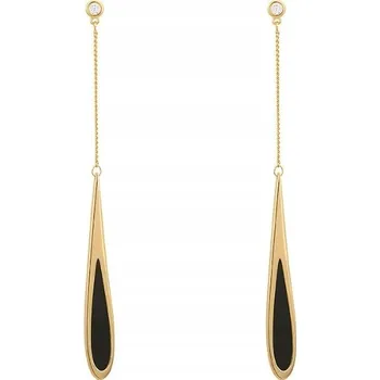 Náušnice M149 Zlaté ČERNÉ visací Náušnice s kubickým zirkonem