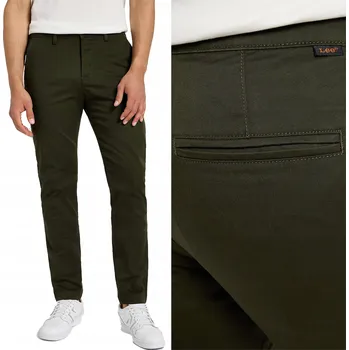 Pánské kalhoty LEE SLIM CHINO OLIVE NIGHT 112355772 34/32 - Olivové Chino Kalhoty Střihu Slim