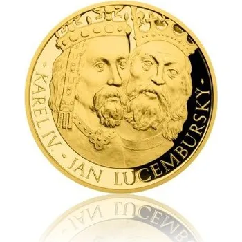 2016 - Zlatá dvouuncová mince Karel IV. a Jan Lucemburský proof