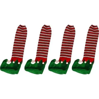 Nábytkové kování Angoily 1 sada 4 pruhovaných potahů na nohy židlí, chrániče nohou židlí, halloweenské doplňky,