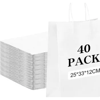 Party dekorace Hnědé papírové tašky s uchem 24 x 31 x 11cm