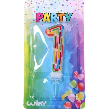 Dortová svíčka Wiky Párty svíčka číslo 1 červená