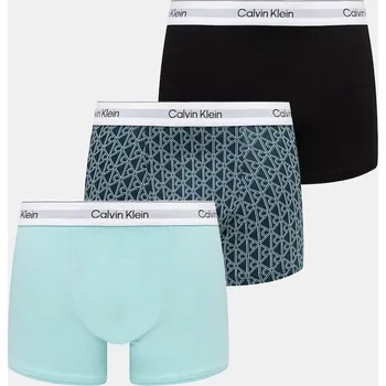 Pánská móda Boxerky Calvin Klein Underwear 3-pack LV00NB4286 tyrkysová 06X, vel. S