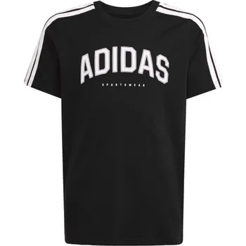 Dětská móda Dětské tričko adidas Codes Collegiate Graphic Tee černé JL6139 140 cm