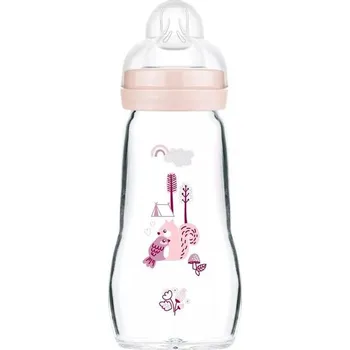 Skleněná lahev 260ml les růžová