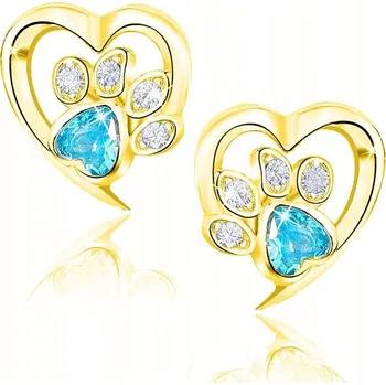 Náušnice ZLATÉ NÁUŠNICE TLAPKY PRO DÍVKU GRAVÍROVÁNÍ