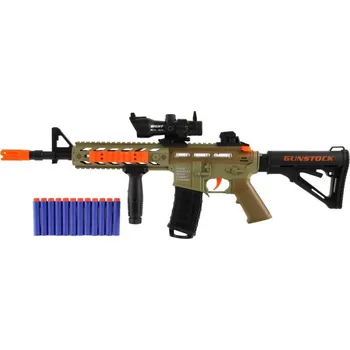 Dětská zbraň Teddies 00850952 samopal na pěnové náboje 60 cm + 12 ks náboje