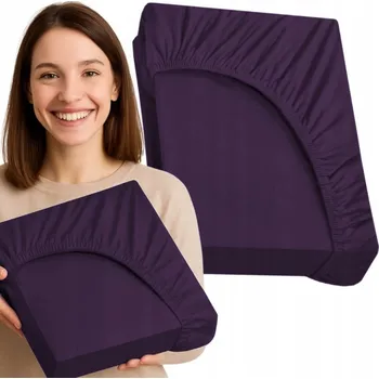 Prostěradlo PROSTĚRADLO S GUMOU LUXURY BAVLNĚNÝ SATÉN 90X200cm FIALOVÉ
