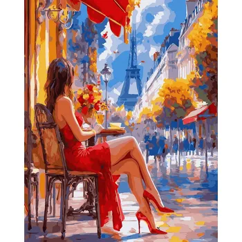 MALOVÁNÍ PODLE ČÍSEL Žena Obrazy k Malování podle čísel s Rámem Oh Art