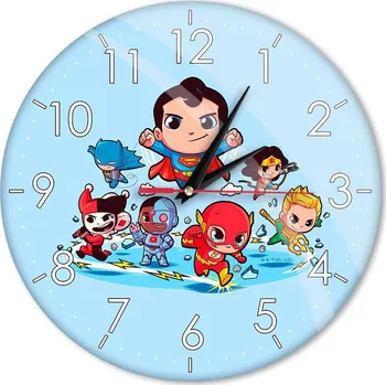 Hodiny Nástěnné hodiny s leskem Super Friends 002 DC Modré