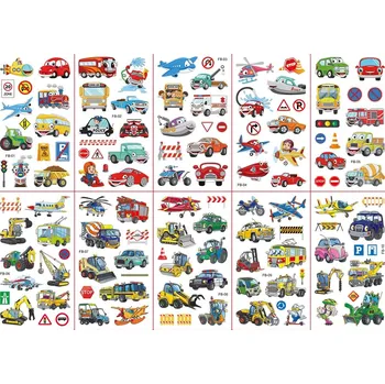 Tetování Smyvatelné tetování pro děti - obtisky, 10 archů - Vozidla