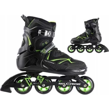 Kolečkové brusle NA9022 ČERNO/ZELENÉ VEL 39 BRUSLE 2V1 NILS EXTR