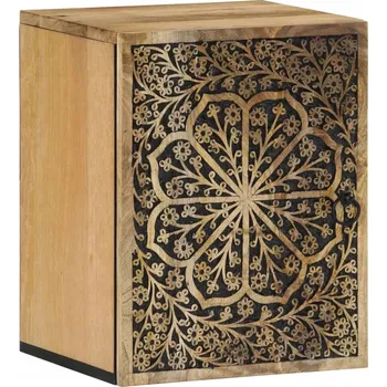 Koupelnový nábytek ZÁVĚSNÁ SKŘÍŇKA DO KOUPELNY 38X33X48CM MASIVNÍ MANGOVÉ DŘEVO