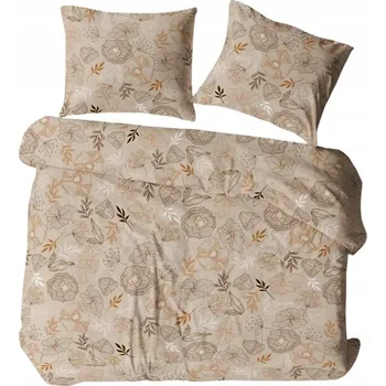Povlečení Krepové povlečení 200x220 cappuccino vícebarevné květy listy Bielawa KARO