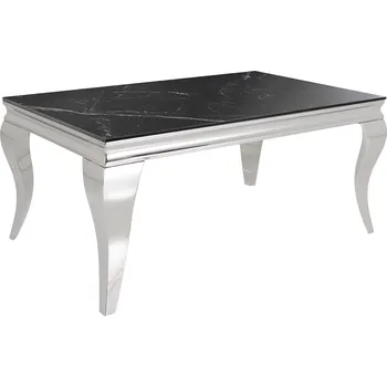 Konferenční stolek INVICTA INTERIOR Konferenční stolek REGALIA NOIR – slinutý kámen, nerezové nohy 100 cm