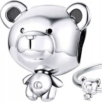 Přívěsek CHARMS přívěsek MEDVÍDEK korálek dárek STŘÍBRO 925