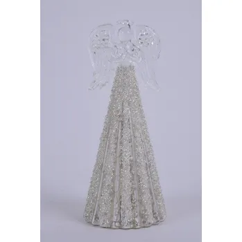 Bytová dekorace Ego Dekor Anděl skleněný, FOUKANÉ SKLO, LED svícení, 6,5 x 16 x 6,5 cm