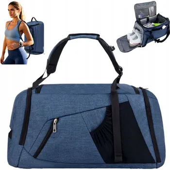 PÁNSKÁ/DÁMSKÁ CESTOVNÍ TAŠKA DO POSILOVNY TRÉNINK PŘES RAMENO ZAVAZADLO MODRÁ
