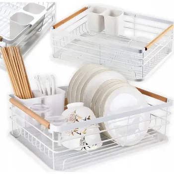 Odkapávač na nádobí ODKAPÁVAČ NA NÁDOBÍ ODKAPÁVAČ NA NÁDOBÍ TALÍŘE PŘÍBORY ŠEDÁ VELKÁ