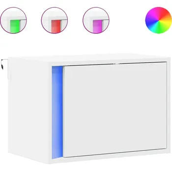 Noční stolek Závěsné noční stolky s LED, 2 ks, bílé