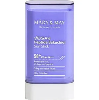 Přípravek na opalování Opalovací krém Mary&May Vegan Peptide Tyčinka SPF 50, 18 ml