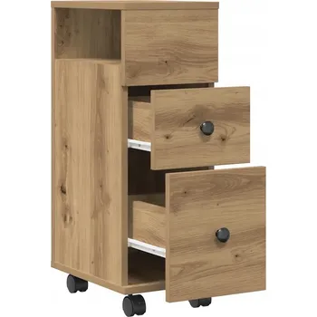 Koupelnový nábytek Úzká koupelnová skříňka na kolečkách, dub artisan Lumarko!