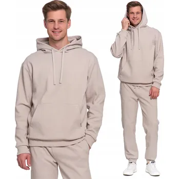 Pánské oblečení Bavlněná Tepláková pánská mikina s kapucí Žebrovaná Struktura MORAJ 2XL