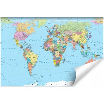 Fototapeta Fototapeta Barevná politická MAPA světa 360x240