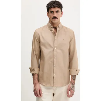 Pánské oblečení Bavlněná košile Tommy Jeans DM0DM22836 hnědá 82X, vel. XL