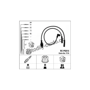 Zapalovací kabel Sada kabelů pro zapalování NGK RC-PG615 - PEUGEOT