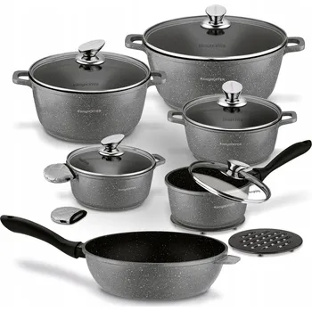 Sada nádobí Sada hrnců Konighoffer Pollo Grey 15 ks.
