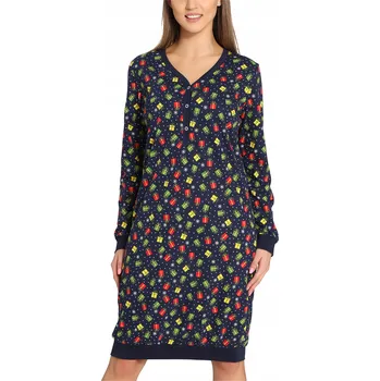 Dámská noční košile Merry Style Košile noční Dámská ke kolenům Pyžamo Bavlna Dlouhý rukáv L