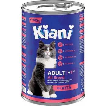 Krmivo pro kočku Kiani Adult Hovězí 415g mokré krmivo pro kočky Bohaté na Hovězí