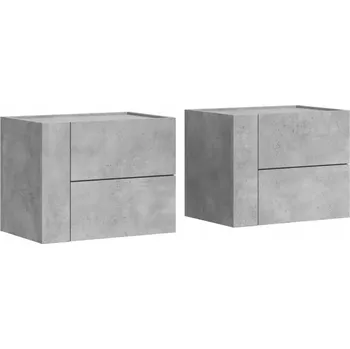 Noční stolek VidaXL Nástěnné noční stolky 2 ks betonově šedé 45 x 30 x 35 cm