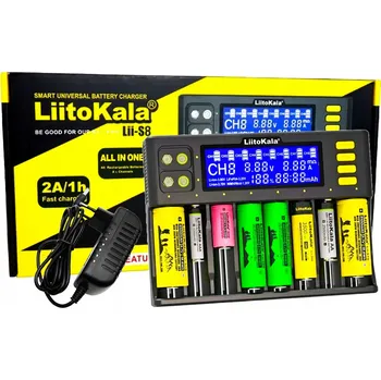 Nabíječka baterií Univerzální nabíječka baterií a akumulátorů AAA 18650 LiitoKala Lii-S8
