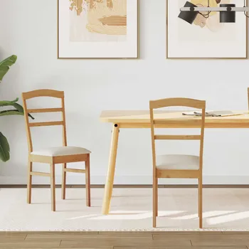 Jídelní židle 2 pcs Přirozená a světlá Masivní gumové dřevo