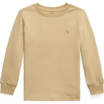 Pánské oblečení Bavlněné tričko s dlouhým rukávem Polo Ralph Lauren 322854677097 béžová 80X, vel. 109-116