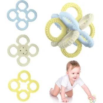 3 ks dětských kousátek, silikonové kousátko pro miminka 0-12 měsíců, žvýkací hračky pro kojence bez