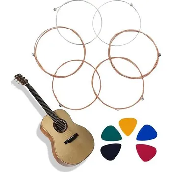 Struna do sekačky 6 kusů strun pro westernovou kytaru, brilantní kvalita zvuku, struny pro westernovou kytaru,