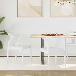 Jídelní židle 2 pcs Bílá a bílá Masivní gumové dřevo