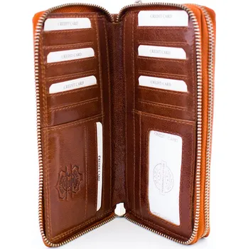 Peněženka Just luxusní dámská kožená peněženka hnědá premium kůže GTI 5456