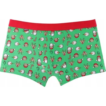 Boxerky Vánoční pánské boxerky s motivem Mikuláše a nápisy MORAJ, velikost L, bavlněné