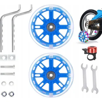 Dětské kolo POSTRANNÍ POMOCNÁ KOLEČKA 12-20" K JÍZDNÍMU KOLU LED PRO DĚTI MODRÁ 2 KS