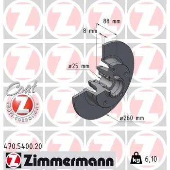 Brzdový systém Brzdový kotouč ZIMMERMANN 470.5400.20