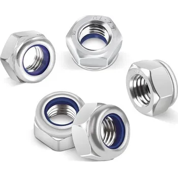 Matice Matice Jeboler M5 50 kusů, samojistné matice z nerezové oceli A2 V2A 304, pojistné matice Din 985 s