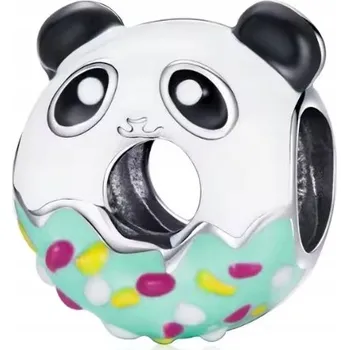 Přívěsek Přívěsek s koblihou a panda , korálky stříbro 925
